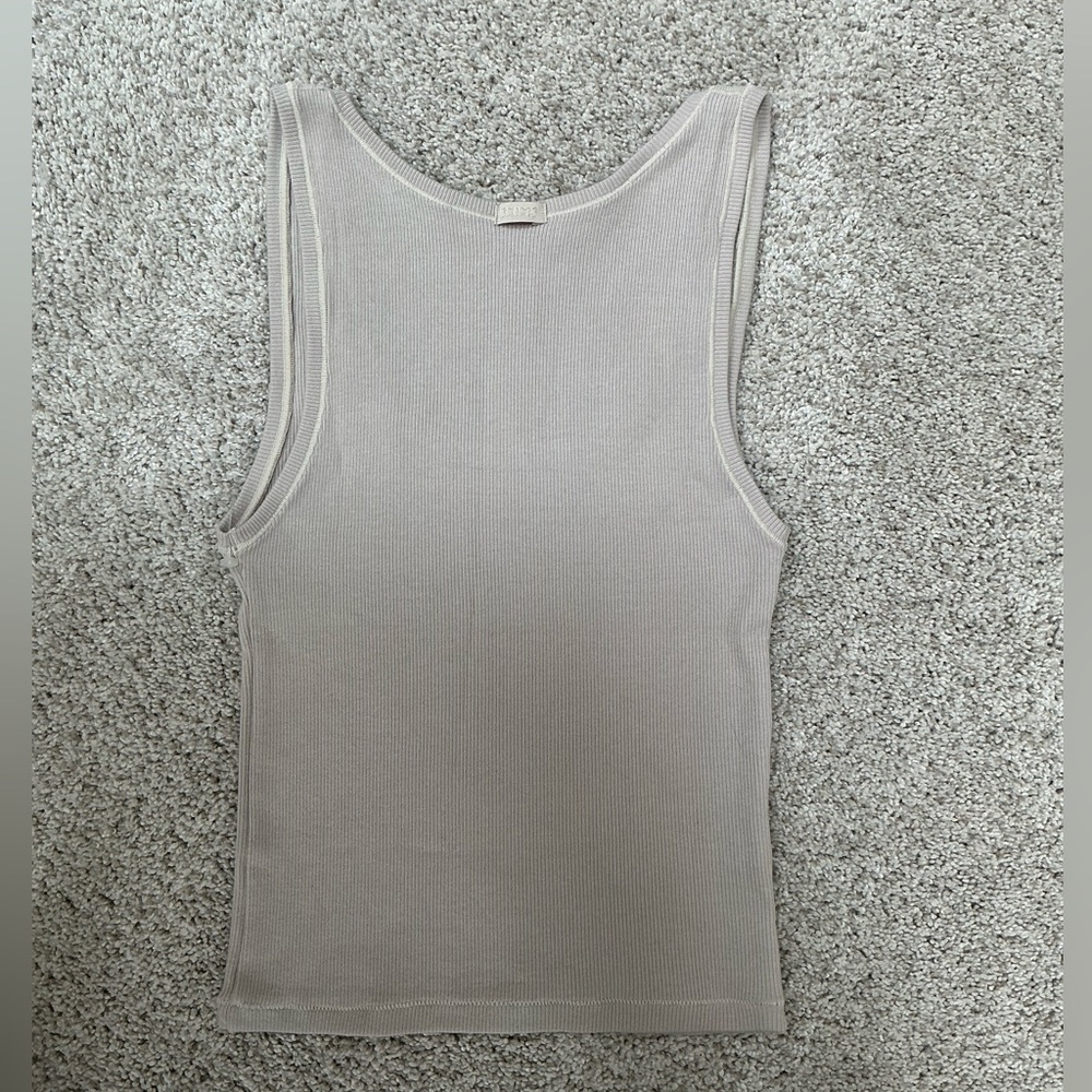 SKIMS Cotton Rib Tank | Stone | Size M - Picture 2 of 4